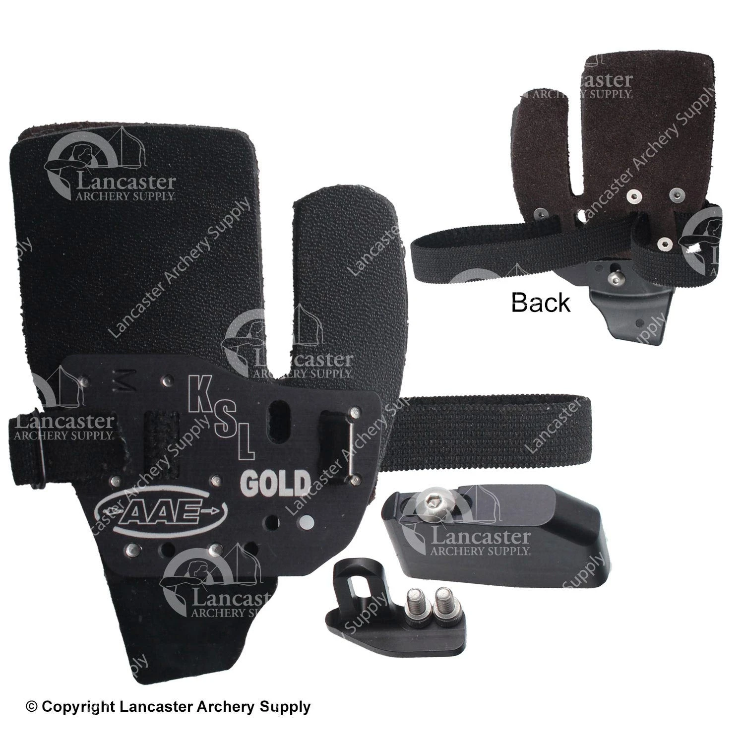 AAE KSL Gold Finger Tab (Aluminum W/ Super Leather Face) 1 AAE KSL Gold Finger Tab (Aluminum W/ Super Leather Face)