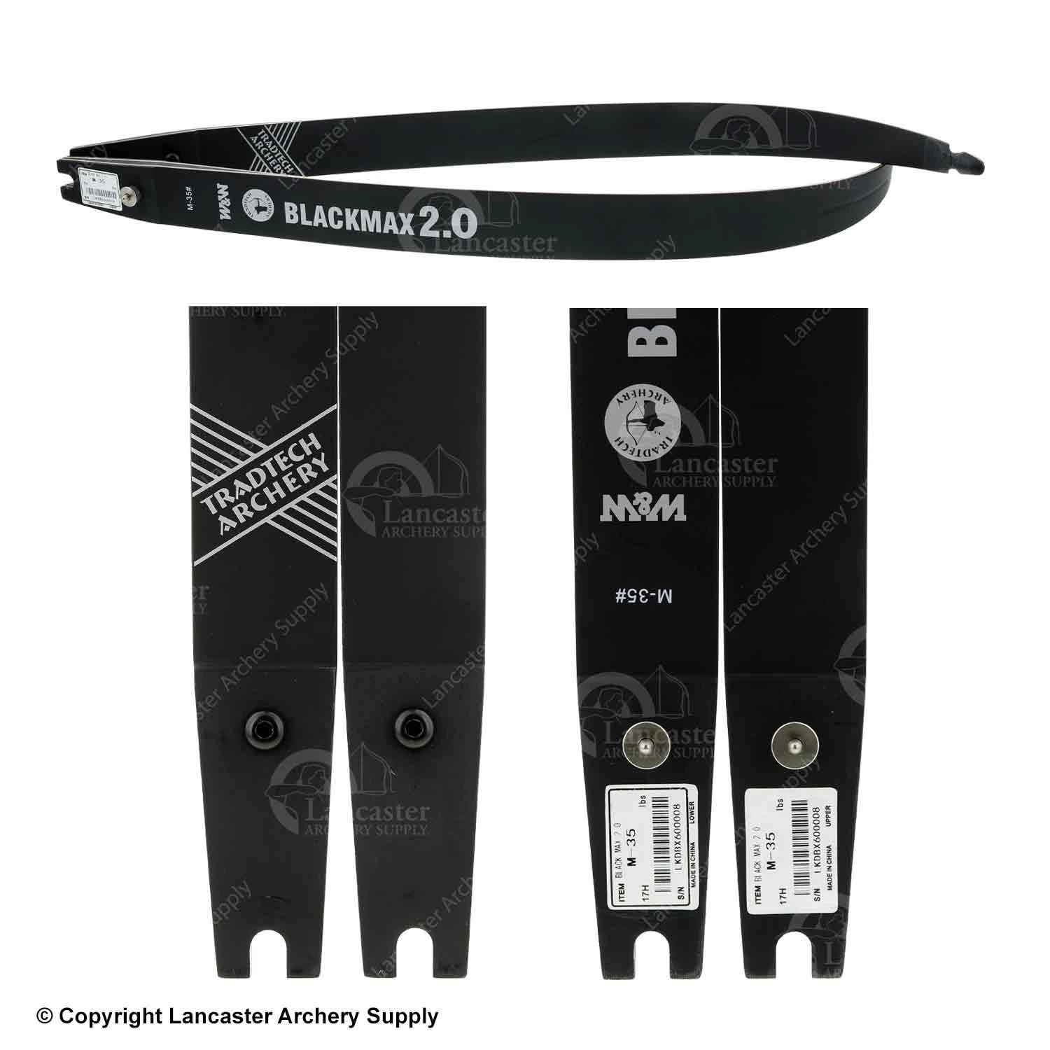 Tradtech Black Max 2.0 Wood Glass ILF Limbs (Open Box X1030095) 2 Tradtech Black Max 2.0 Wood Glass ILF Limbs (Open Box X1030095) - Image 2