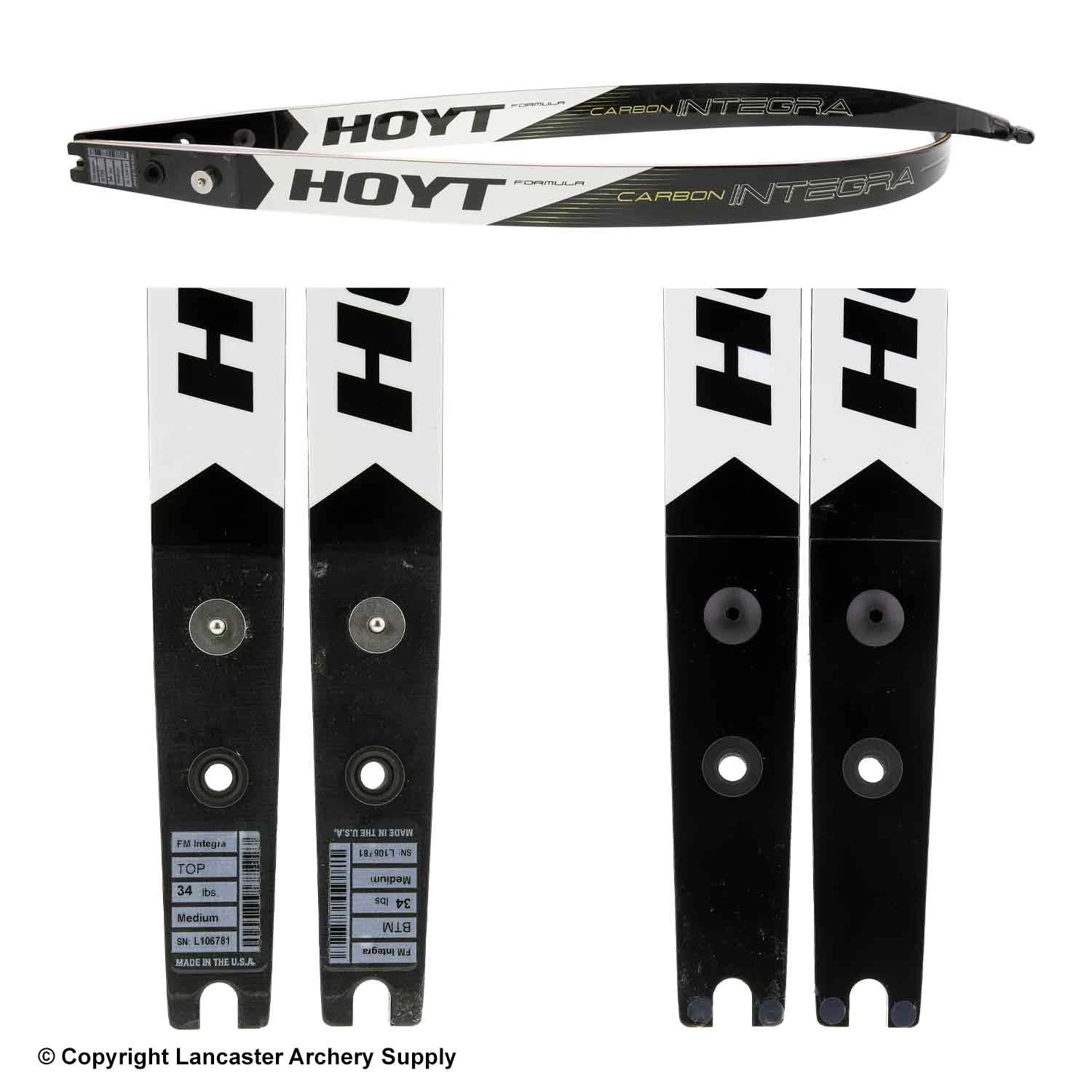 Hoyt Formula Carbon Integra Recurve Limbs (Open Box X1030471) 2 Hoyt Formula Carbon Integra Recurve Limbs (Open Box X1030471) - Image 2