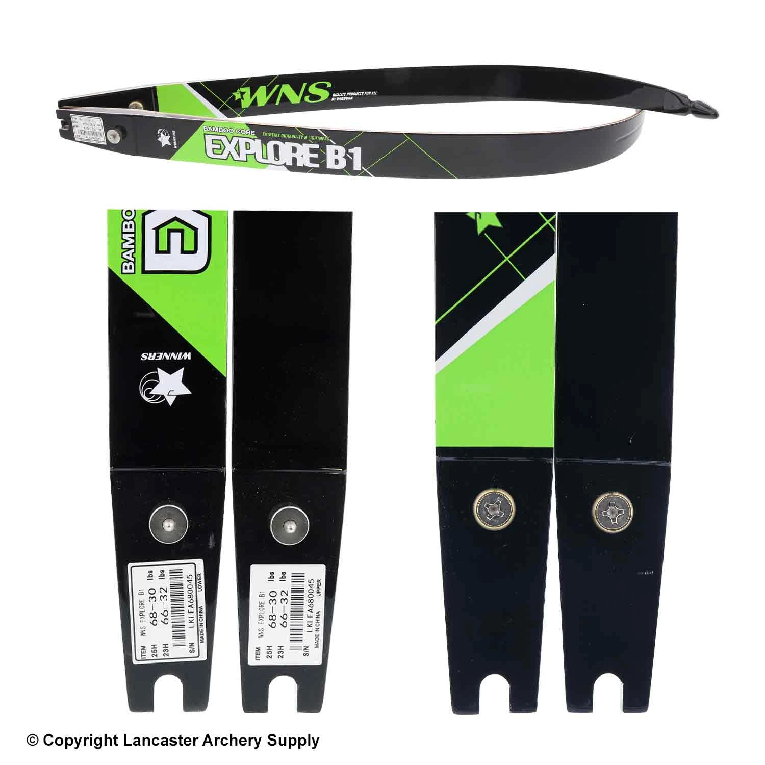 WNS Explore B1 Glass/Bamboo Recurve Limbs (Open Box X1031026) 2 WNS Explore B1 Glass/Bamboo Recurve Limbs (Open Box X1031026) - Image 2