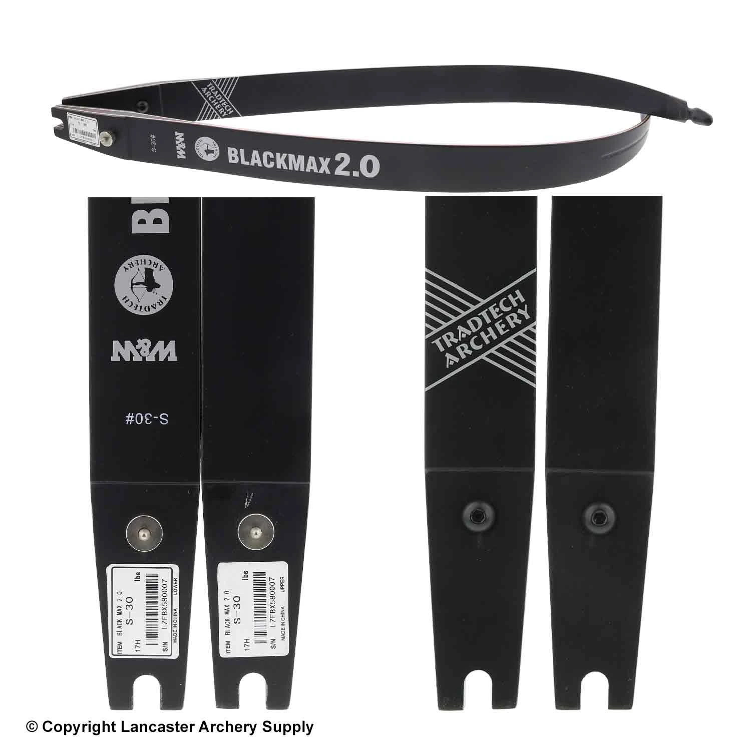 TradTech Black Max 2.0 Glass/Wood Recurve Limbs (Open Box X1032596) 2 TradTech Black Max 2.0 Glass/Wood Recurve Limbs (Open Box X1032596) - Image 2
