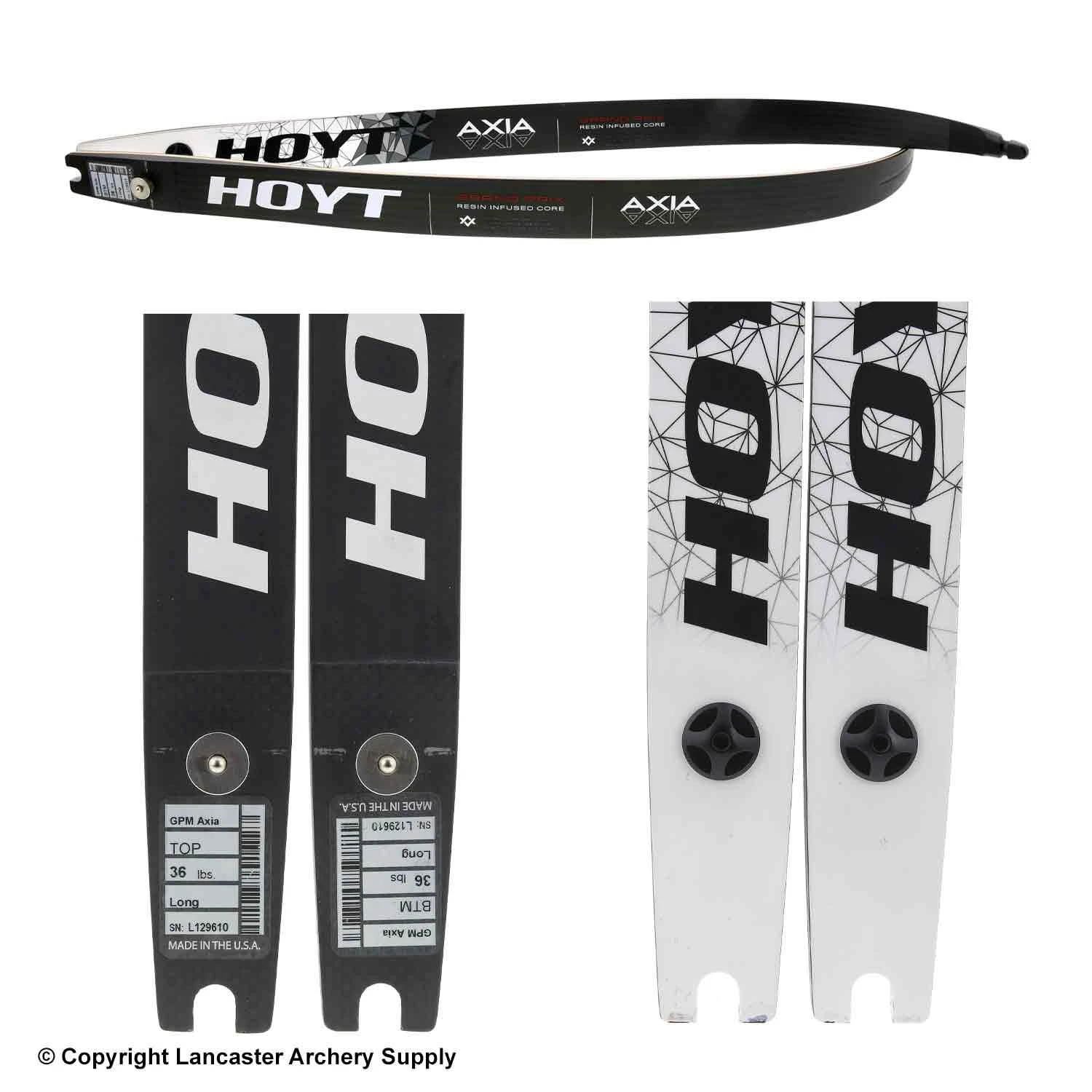Hoyt Grand Prix Carbon Axia Recurve Limbs (Open Box X1033182) 2 Hoyt Grand Prix Carbon Axia Recurve Limbs (Open Box X1033182) - Image 2